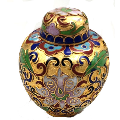 CLOISONNE BOX08 1.75"X2" GOLD